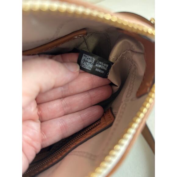 Michael Kors Sienna Medium Logo Messenger Convertible Bag Off-White and Brown - Picture 10 of 16